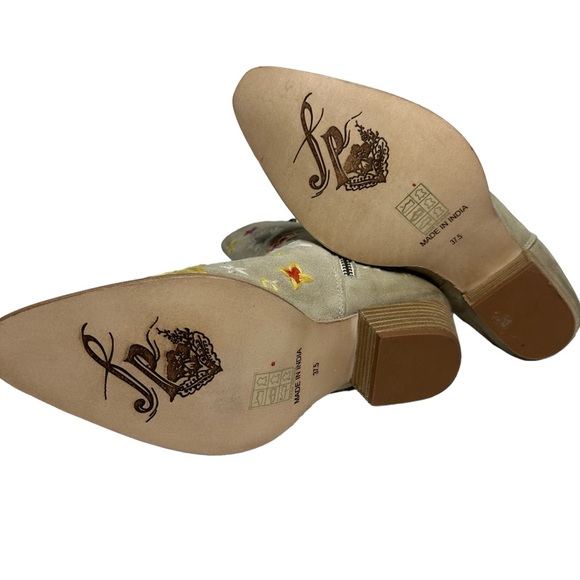 FINAL LAST CHANCE NEW Free People Bowers Embroidered Western Booties 37.5 - Picture 8 of 14